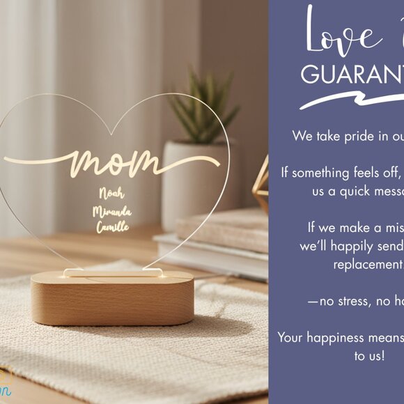 Custom Night Light for Mom | Mother’s Day Gift for Nana, Mimi & Grandma - Picture 6 of 8